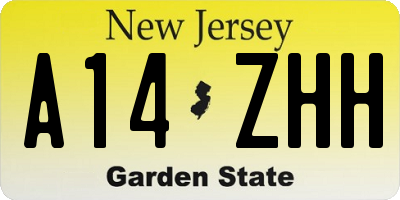 NJ license plate A14ZHH