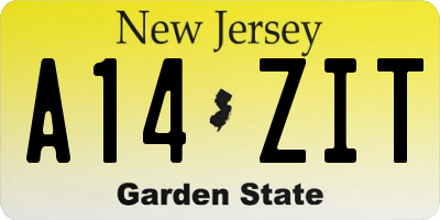 NJ license plate A14ZIT