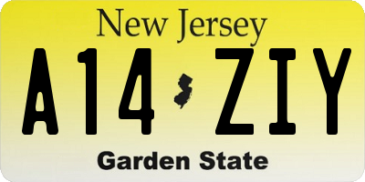 NJ license plate A14ZIY