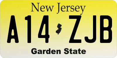 NJ license plate A14ZJB
