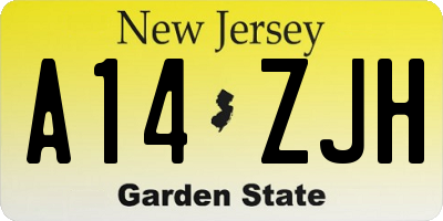NJ license plate A14ZJH