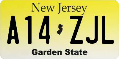 NJ license plate A14ZJL