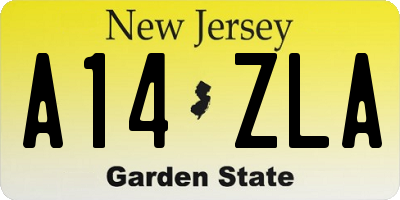 NJ license plate A14ZLA
