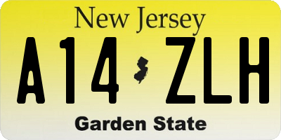 NJ license plate A14ZLH