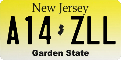 NJ license plate A14ZLL