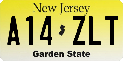 NJ license plate A14ZLT