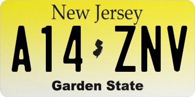 NJ license plate A14ZNV