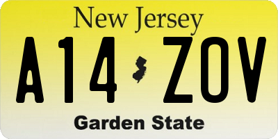 NJ license plate A14ZOV