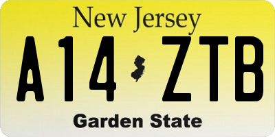 NJ license plate A14ZTB
