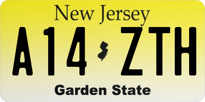 NJ license plate A14ZTH