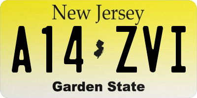 NJ license plate A14ZVI