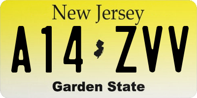 NJ license plate A14ZVV
