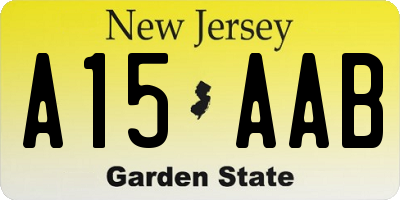 NJ license plate A15AAB