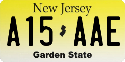 NJ license plate A15AAE