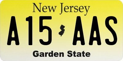 NJ license plate A15AAS