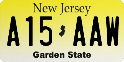 NJ license plate A15AAW