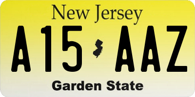 NJ license plate A15AAZ