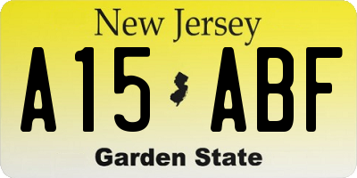NJ license plate A15ABF