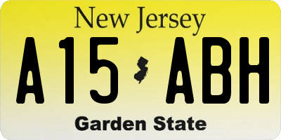 NJ license plate A15ABH