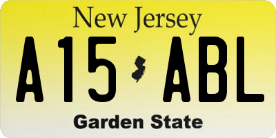 NJ license plate A15ABL