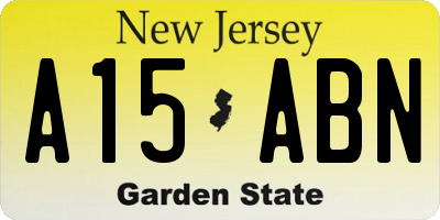 NJ license plate A15ABN