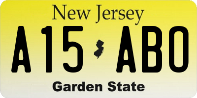 NJ license plate A15ABO