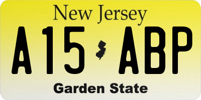 NJ license plate A15ABP