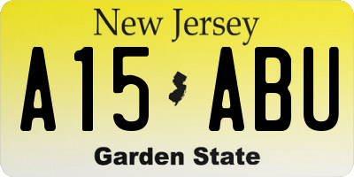 NJ license plate A15ABU