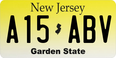 NJ license plate A15ABV