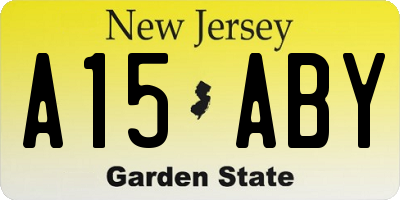 NJ license plate A15ABY