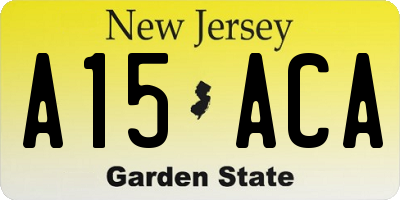 NJ license plate A15ACA