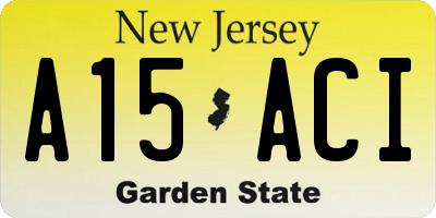 NJ license plate A15ACI