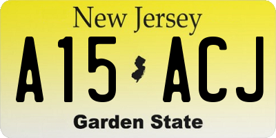 NJ license plate A15ACJ