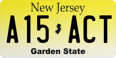 NJ license plate A15ACT