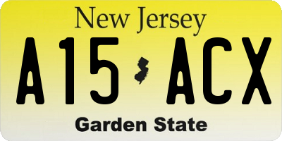 NJ license plate A15ACX