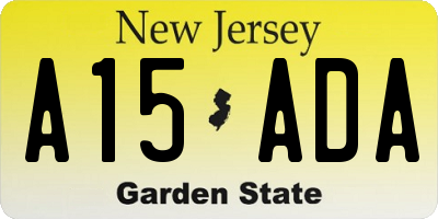 NJ license plate A15ADA