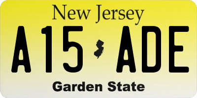 NJ license plate A15ADE