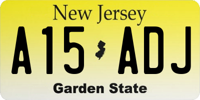 NJ license plate A15ADJ