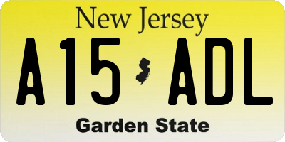 NJ license plate A15ADL