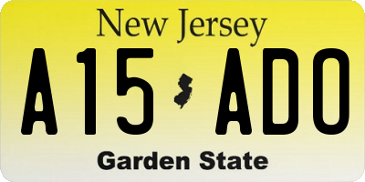 NJ license plate A15ADO