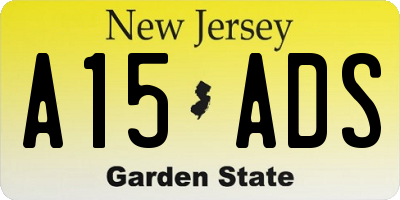 NJ license plate A15ADS