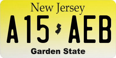 NJ license plate A15AEB