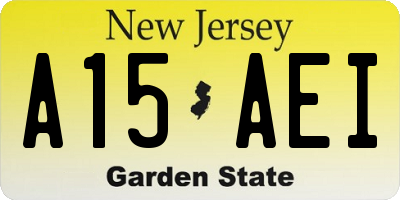 NJ license plate A15AEI