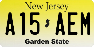 NJ license plate A15AEM