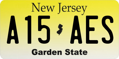 NJ license plate A15AES