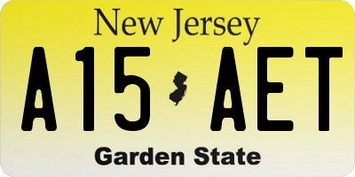 NJ license plate A15AET