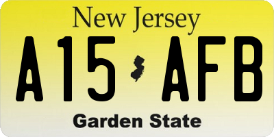 NJ license plate A15AFB