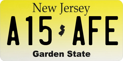 NJ license plate A15AFE