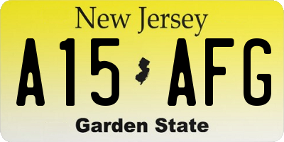 NJ license plate A15AFG