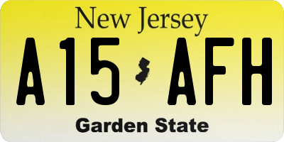 NJ license plate A15AFH